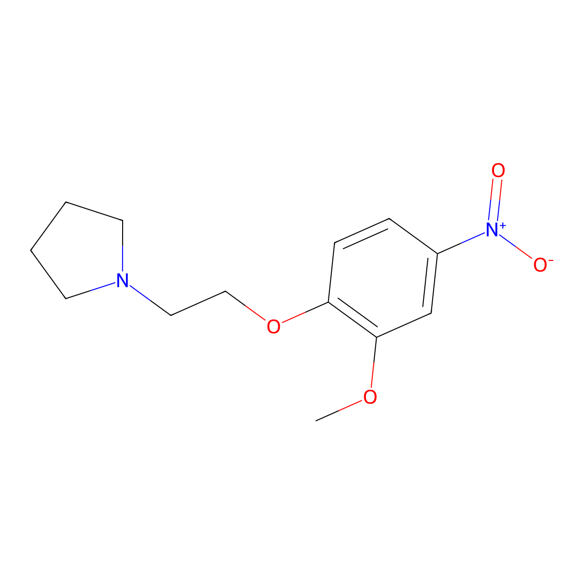 1-(2-(2-Methoxy-4-nitrophenoxy)ethyl)pyrrolidine molecular structure, CAS 2287-10-7