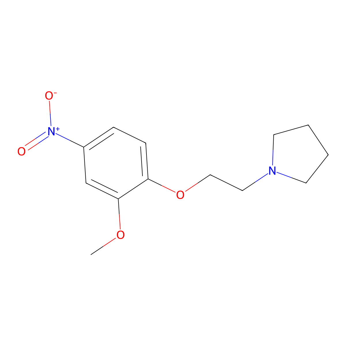 1-(2-(2-Methoxy-4-nitrophenoxy)ethyl)pyrrolidine molecular structure, CAS 2287-10-7