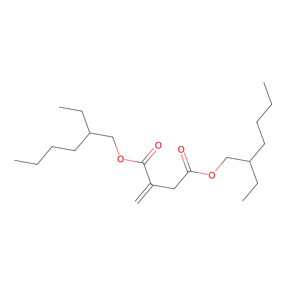 Bis(2-ethylhexyl) methylenesuccinate molecular structure, CAS 2287-83-4
