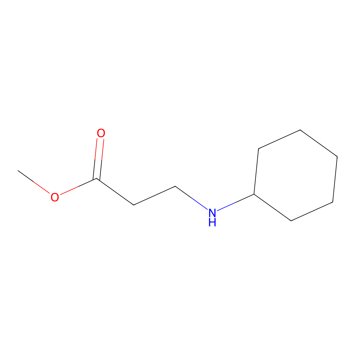 Methyl 3-(cyclohexylamino)propanoate molecular structure, CAS 22870-26-4