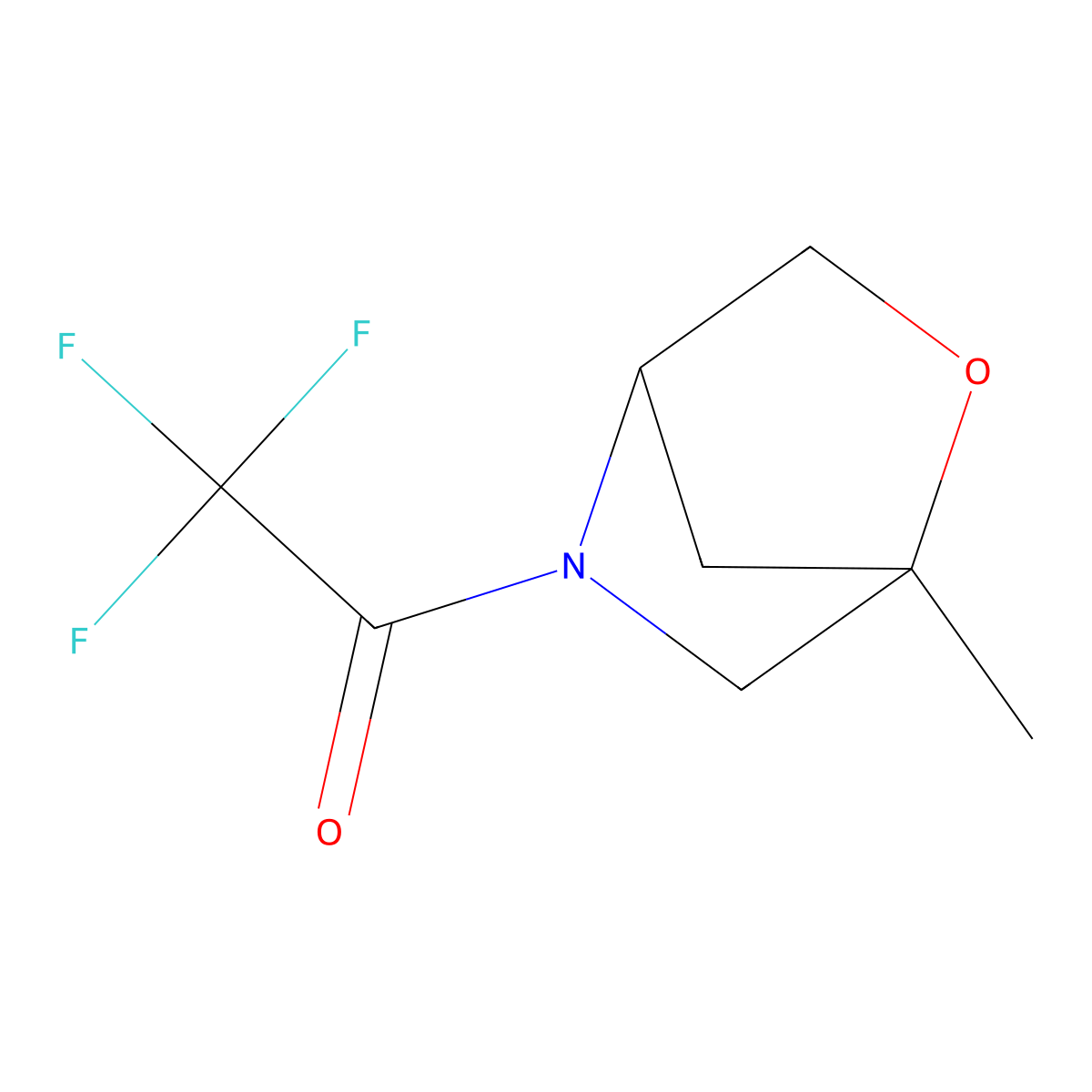 2,2,2-Trifluoro-1-{1-methyl-2-oxa-5-azabicyclo[2.2.1]heptan-5-yl}ethan-1-one molecular structure, CAS 2287027-78-3