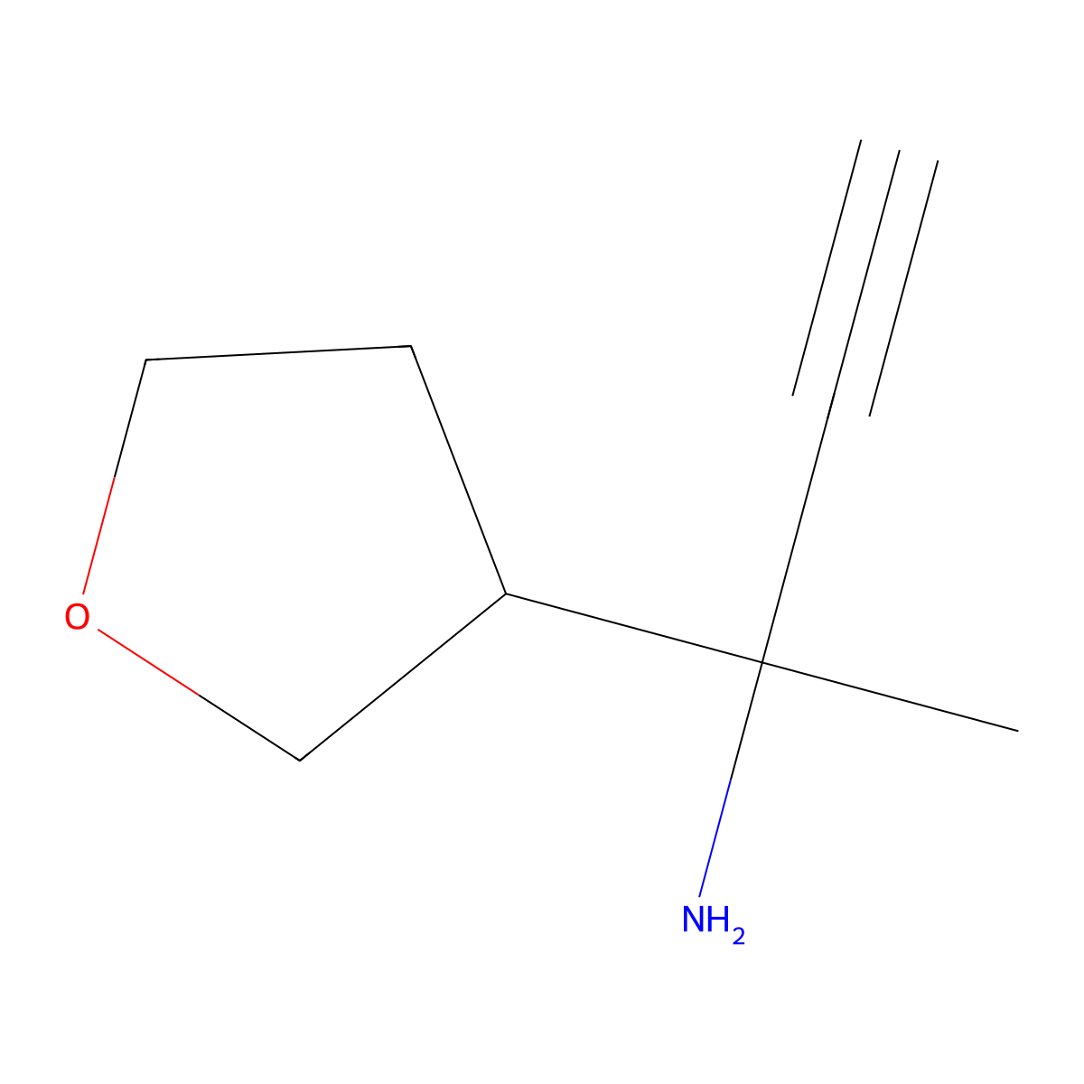 2-(Oxolan-3-yl)but-3-yn-2-amine molecular structure, CAS 2287056-76-0