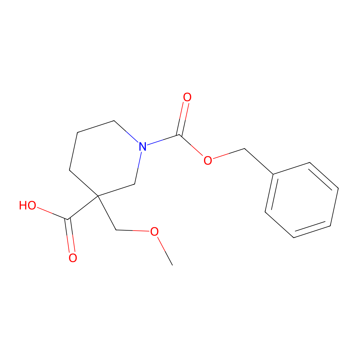 1-[(Benzyloxy)carbonyl]-3-(methoxymethyl)piperidine-3-carboxylic acid molecular structure, CAS 2287058-45-9