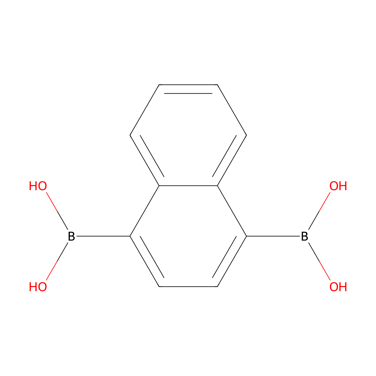 Naphthalene-1,4-diboronic acid molecular structure, CAS 22871-75-6