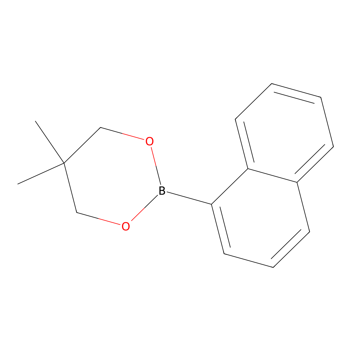 5,5-Dimethyl-2-(naphthalen-1-yl)-1,3,2-dioxaborinane molecular structure, CAS 22871-77-8