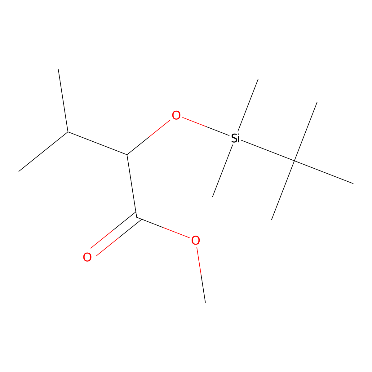 Methyl 2-[(tert-butyldimethylsilyl)oxy]-3-methylbutanoate molecular structure, CAS 228716-82-3
