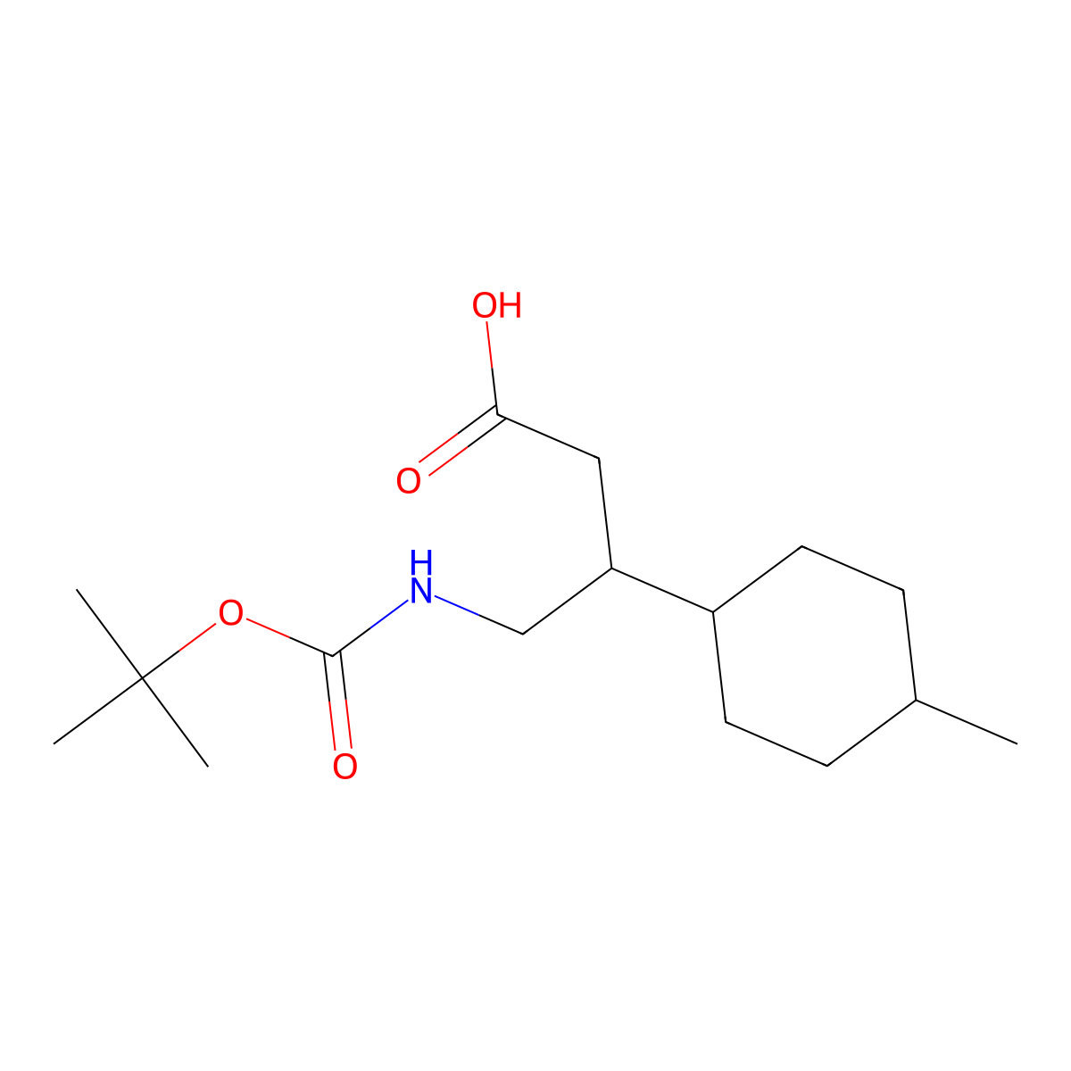 4-{[(Tert-butoxy)carbonyl]amino}-3-(4-methylcyclohexyl)butanoic acid molecular structure, CAS 2287176-39-8