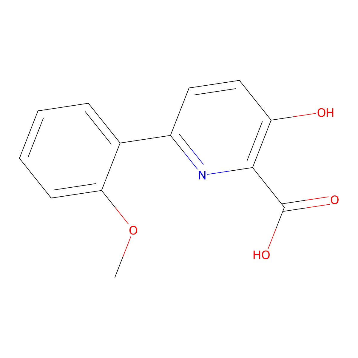 3-Hydroxy-6-(2-methoxyphenyl)-2-pyridinecarboxylic acid molecular structure, CAS 2287190-80-9