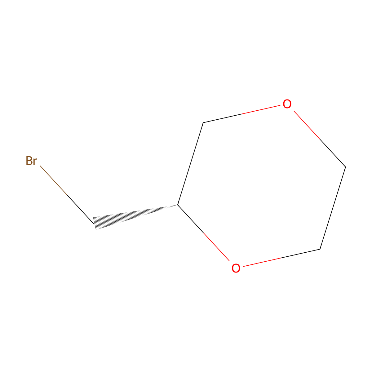 (2S)-2-(bromomethyl)-1,4-dioxane molecular structure, CAS 2287191-39-1