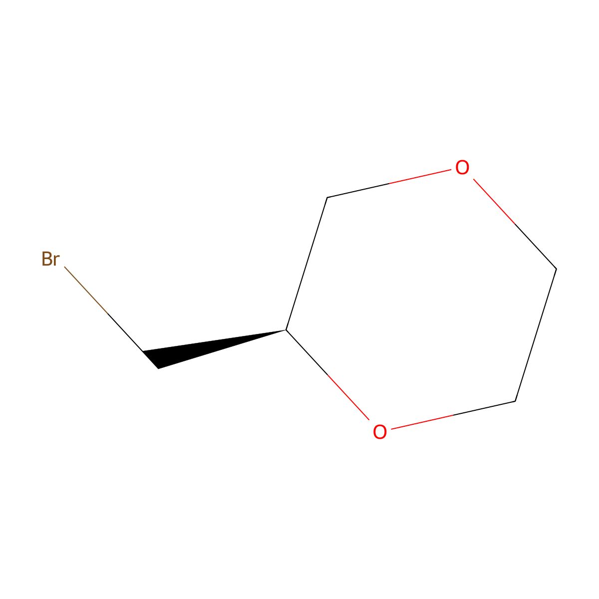 (2R)-2-(bromomethyl)-1,4-dioxane molecular structure, CAS 2287191-41-5