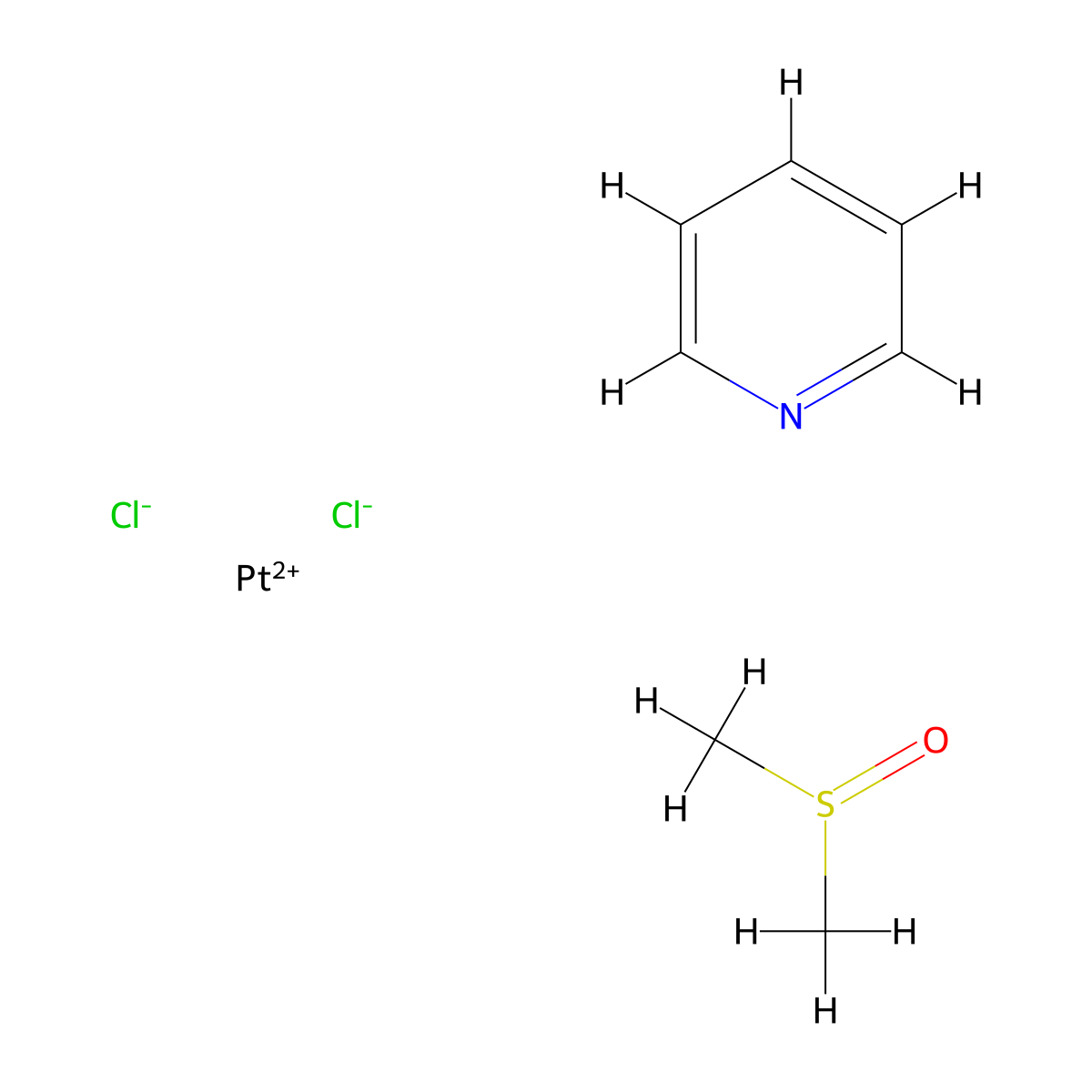 cis-Dichloro(dimethylsulfoxide)(pyridine)platinum molecular structure, CAS 22872-01-1