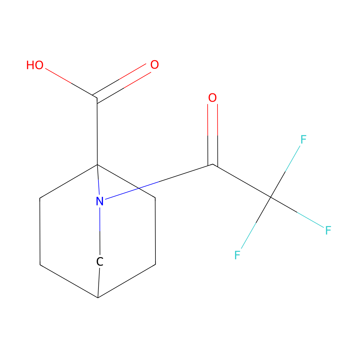 2-(Trifluoroacetyl)-2-azabicyclo[2.2.2]octane-1-carboxylic acid molecular structure, CAS 2287212-81-9