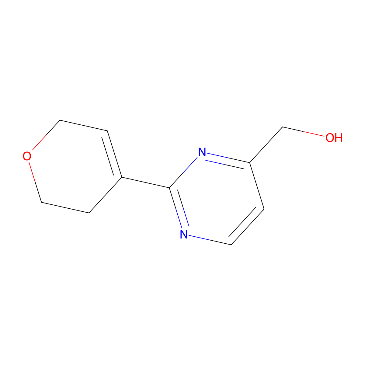 (2-(3,6-Dihydro-2H-pyran-4-yl)pyrimidin-4-yl)methanol molecular structure, CAS 2287219-02-5