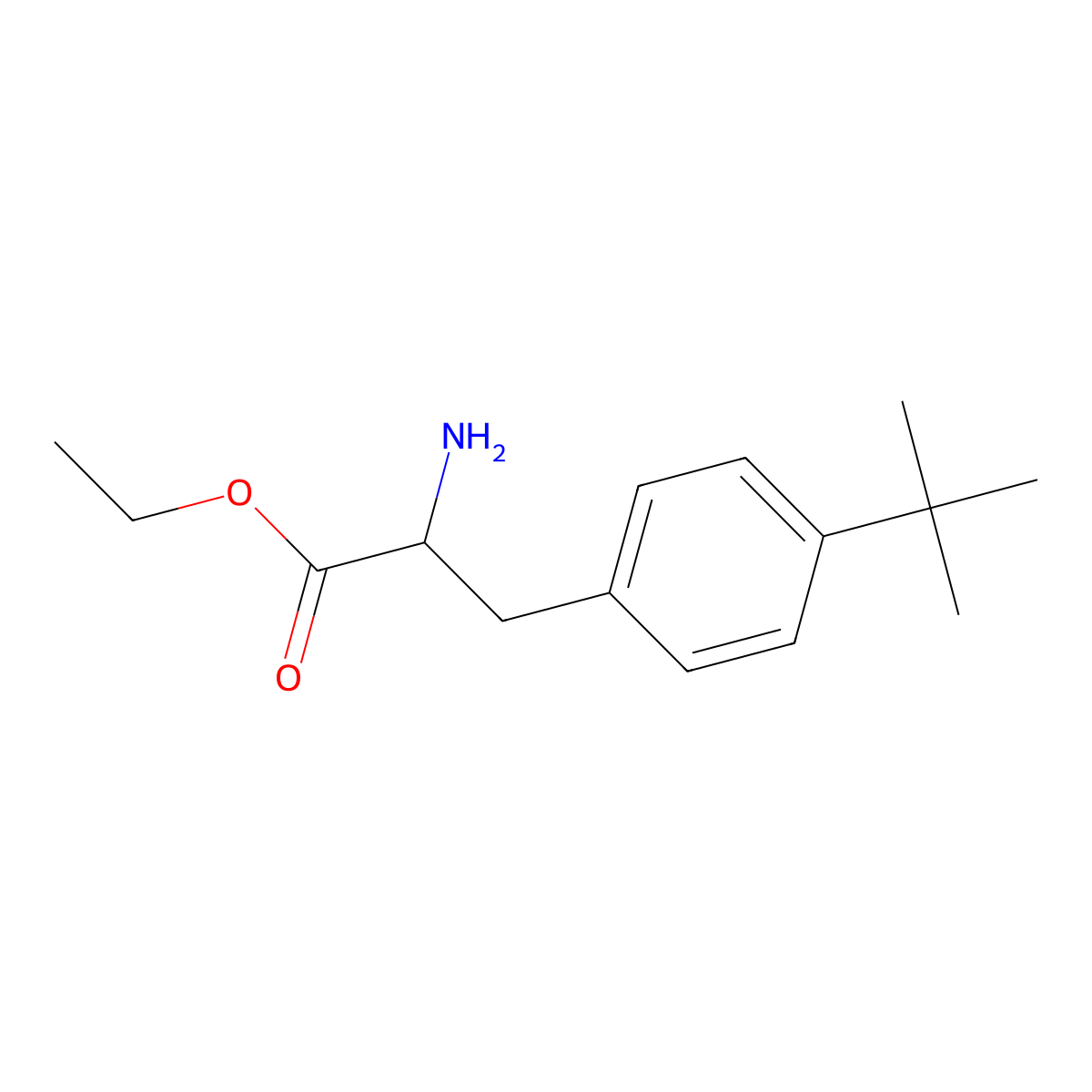 Ethyl (2R)-2-amino-3-(4-tert-butylphenyl)propanoate molecular structure, CAS 2287236-38-6