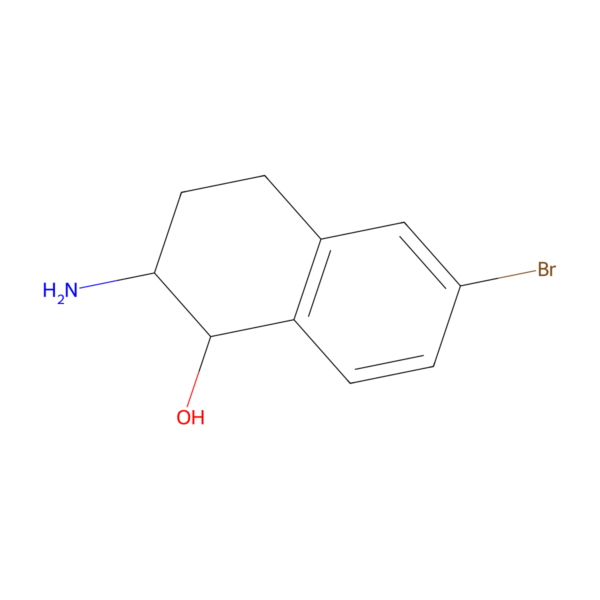rac-(1R,2R)-2-amino-6-bromo-1,2,3,4-tetrahydronaphthalen-1-ol molecular structure, CAS 2287236-50-2