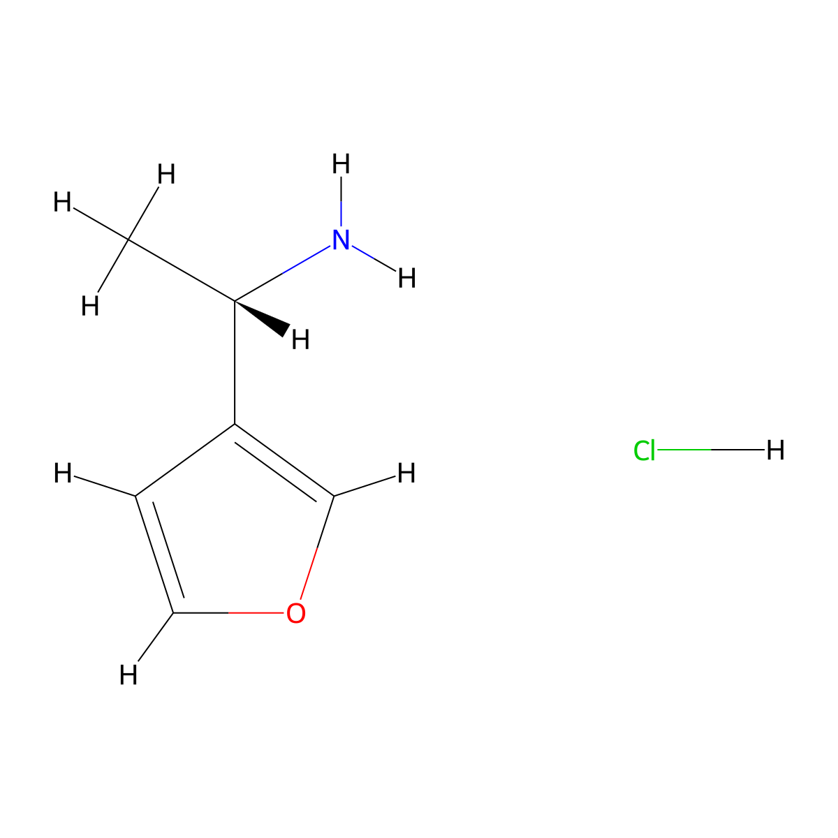 (1S)-1-(furan-3-yl)ethan-1-amine hydrochloride molecular structure, CAS 2287236-52-4