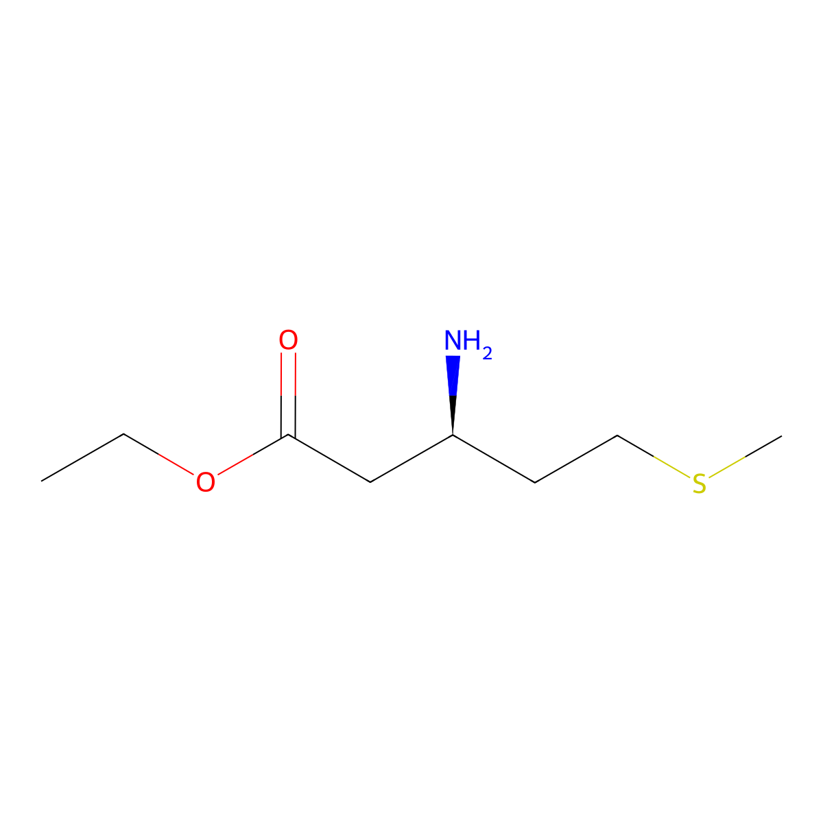 ethyl (3R)-3-amino-5-(methylsulfanyl)pentanoate molecular structure, CAS 2287236-56-8