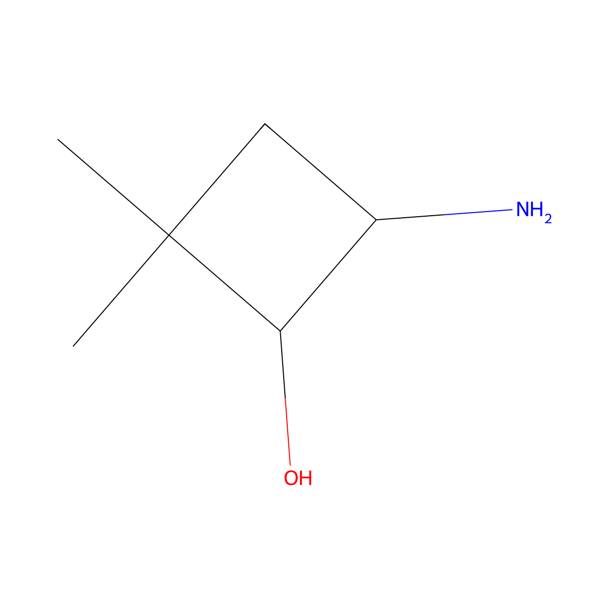 rac-(1R,4S)-4-amino-2,2-dimethylcyclobutan-1-ol molecular structure, CAS 2287236-61-5