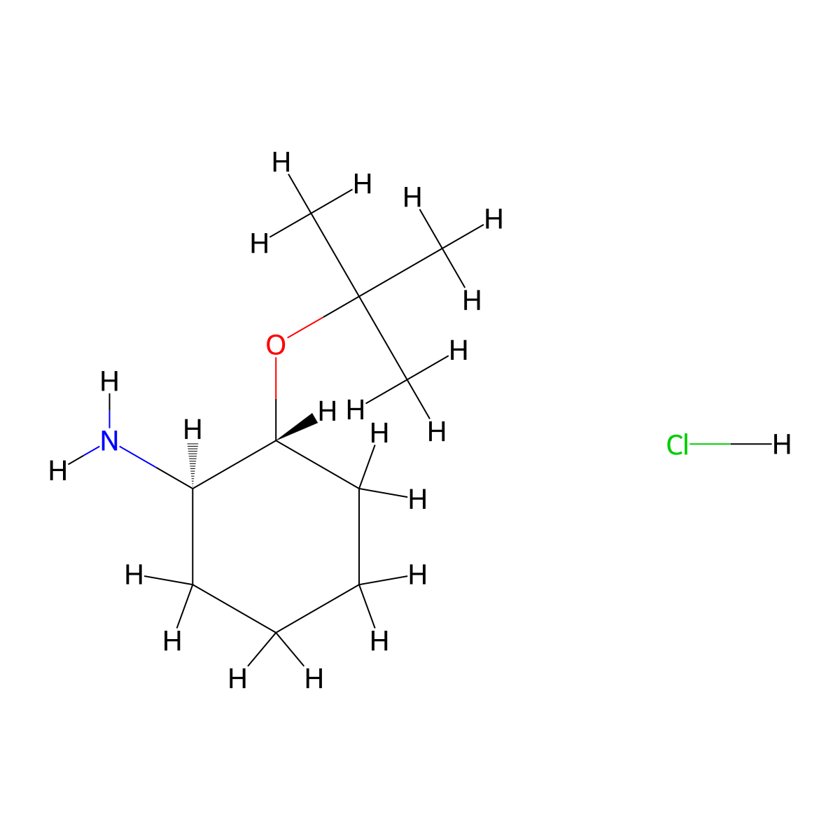 (1R,2R)-2-(tert-butoxy)cyclohexan-1-amine hydrochloride molecular structure, CAS 2287236-63-7