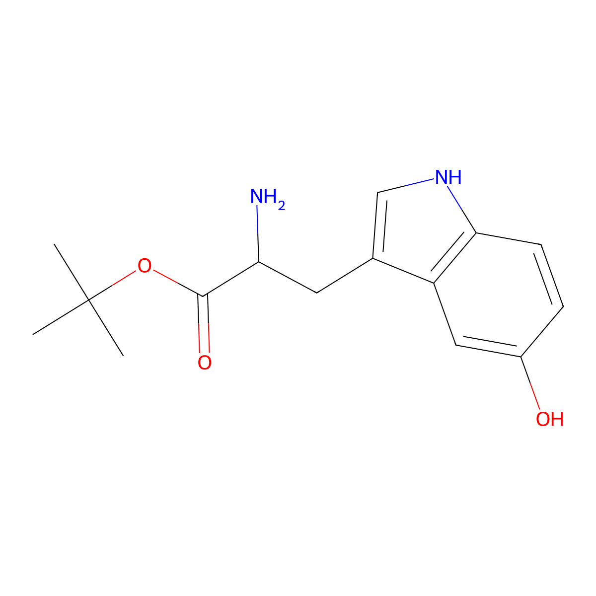 tert-butyl (2S)-2-amino-3-(5-hydroxy-1H-indol-3-yl)propanoate molecular structure, CAS 2287236-84-2