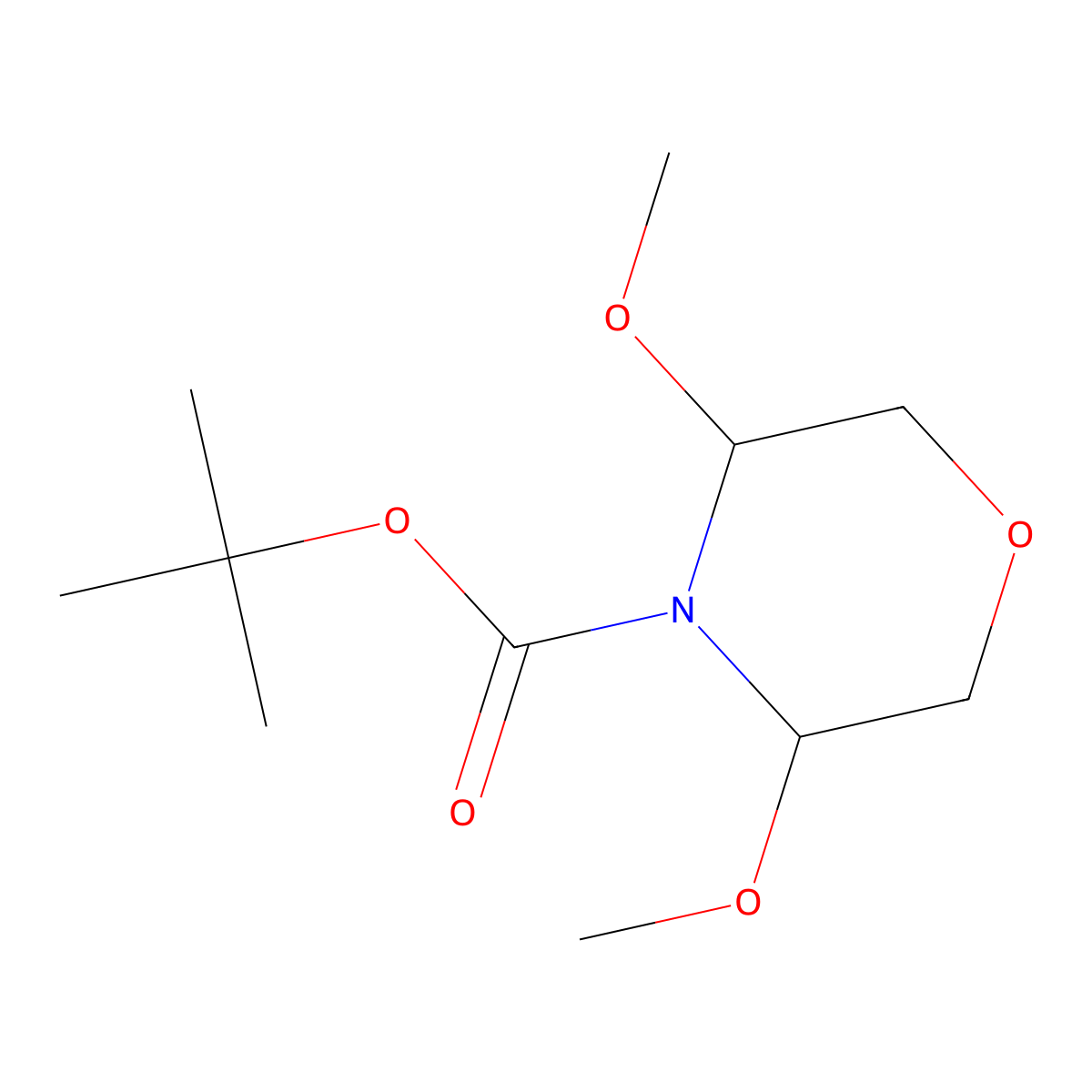 tert-butyl (3R,5S)-3,5-dimethoxymorpholine-4-carboxylate molecular structure, CAS 2287236-88-6