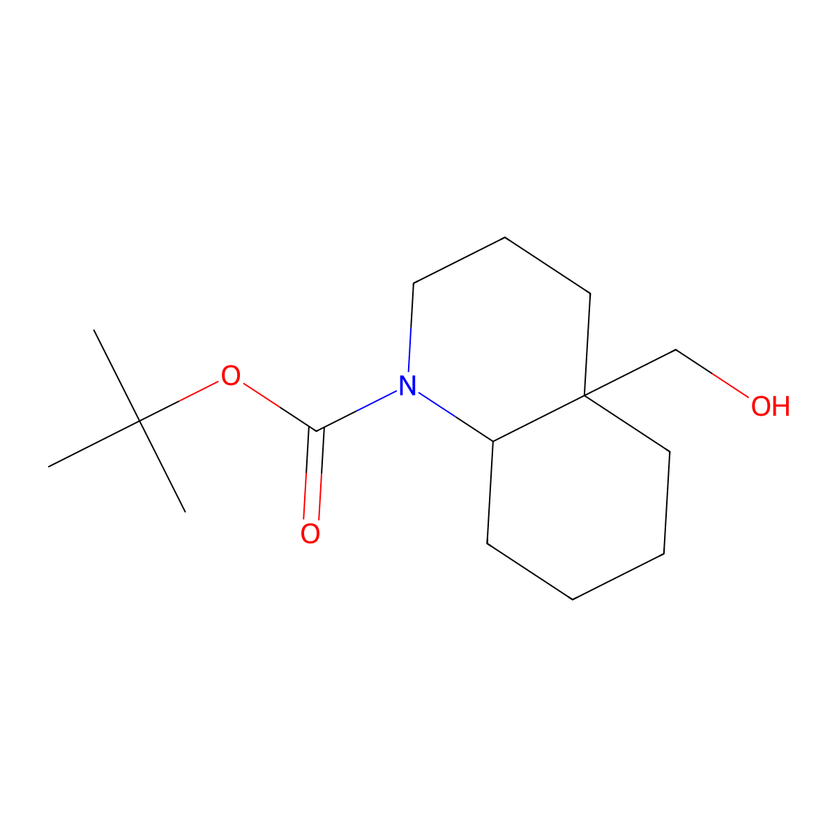 rac-tert-butyl(4aR,8aR)-4a-(hydroxymethyl)-decahydroquinoline-1-carboxylate molecular structure, CAS 2287236-95-5