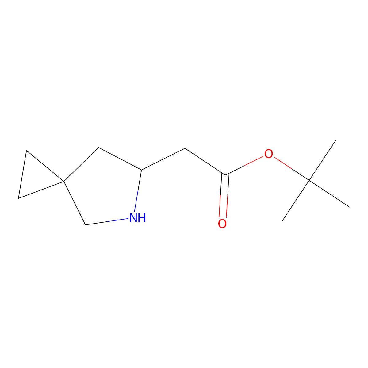 Tert-butyl 2-[(6S)-5-azaspiro[2.4]heptan-6-yl]acetate molecular structure, CAS 2287236-99-9