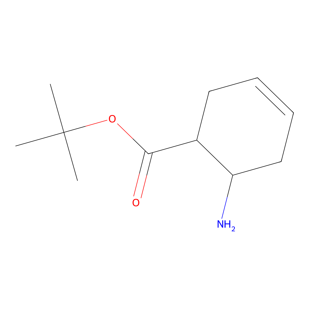 rac-tert-butyl (1R,6S)-6-aminocyclohex-3-ene-1-carboxylate molecular structure, CAS 2287237-11-8