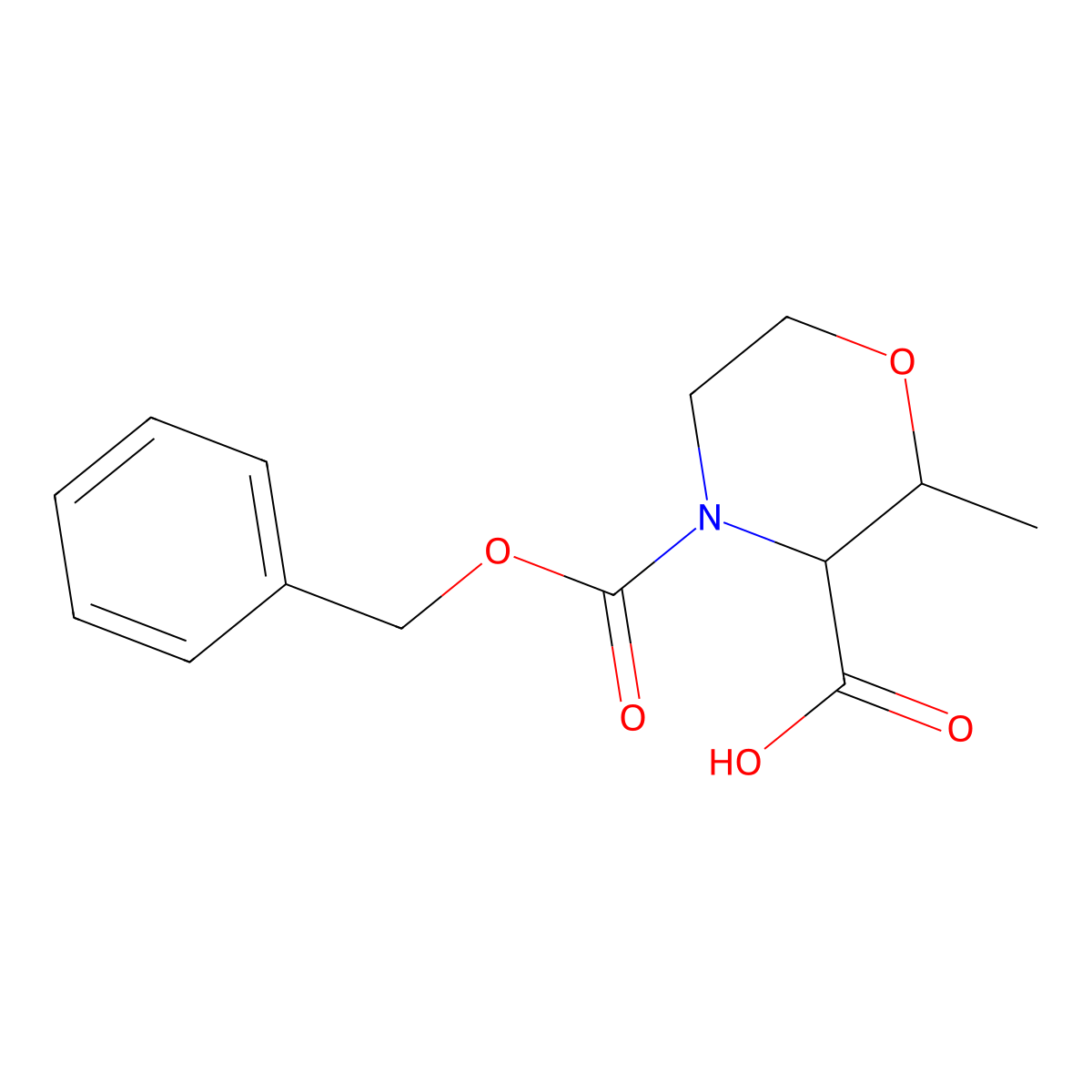 (2S,3R)-4-[(benzyloxy)carbonyl]-2-methylmorpholine-3-carboxylic acid molecular structure, CAS 2287237-20-9