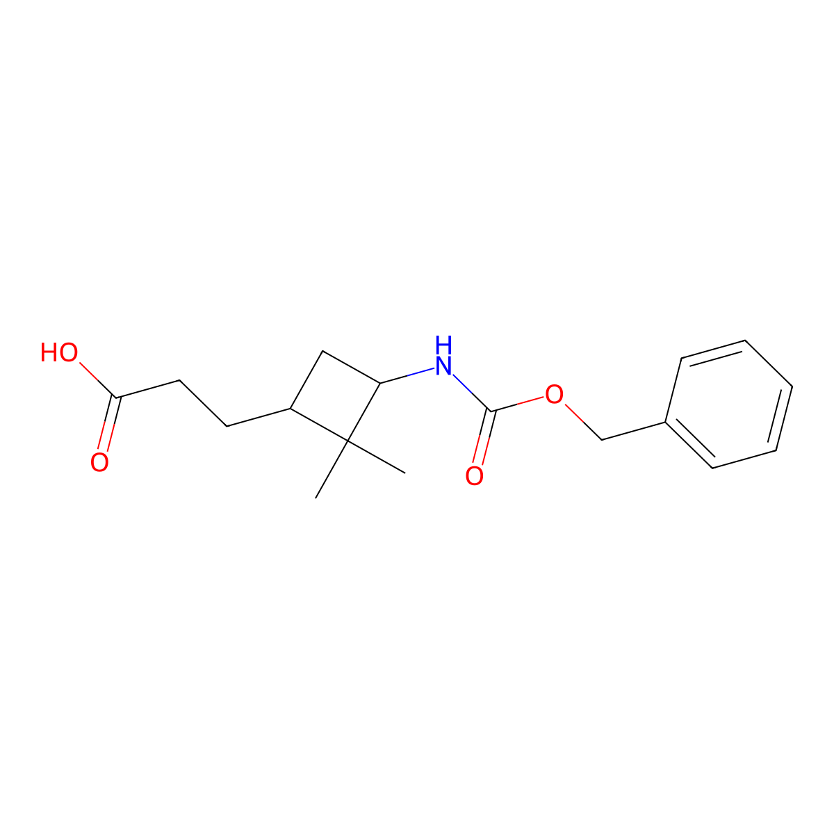 3-[(1R,3S)-3-{[(benzyloxy)carbonyl]amino}-2,2-dimethylcyclobutyl]propanoic acid molecular structure, CAS 2287237-21-0