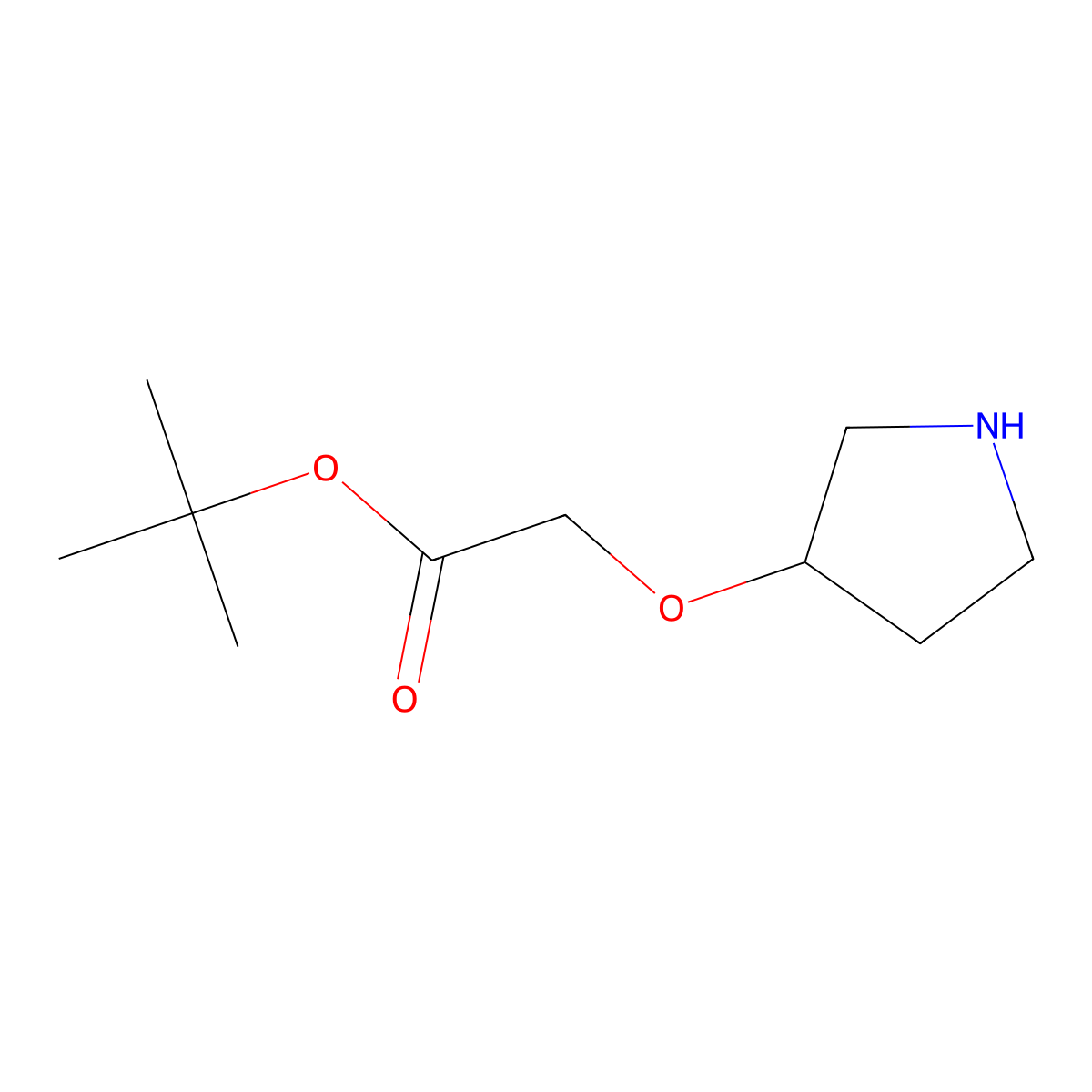 tert-butyl 2-[(3S)-pyrrolidin-3-yloxy]acetate molecular structure, CAS 2287237-30-1