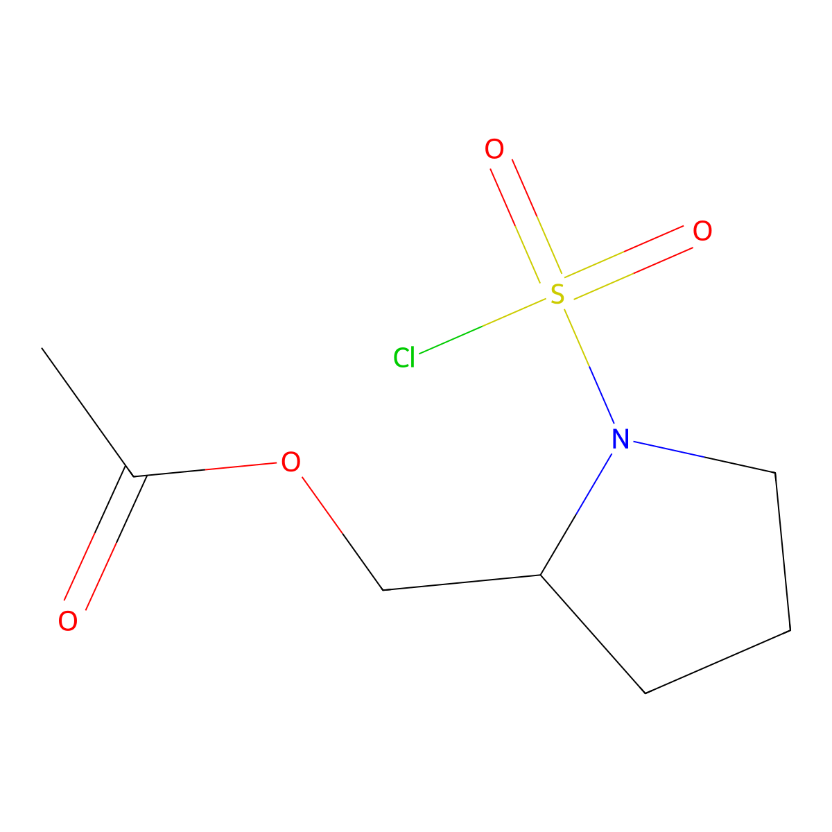[(2S)-1-(chlorosulfonyl)pyrrolidin-2-yl]methyl acetate molecular structure, CAS 2287237-31-2