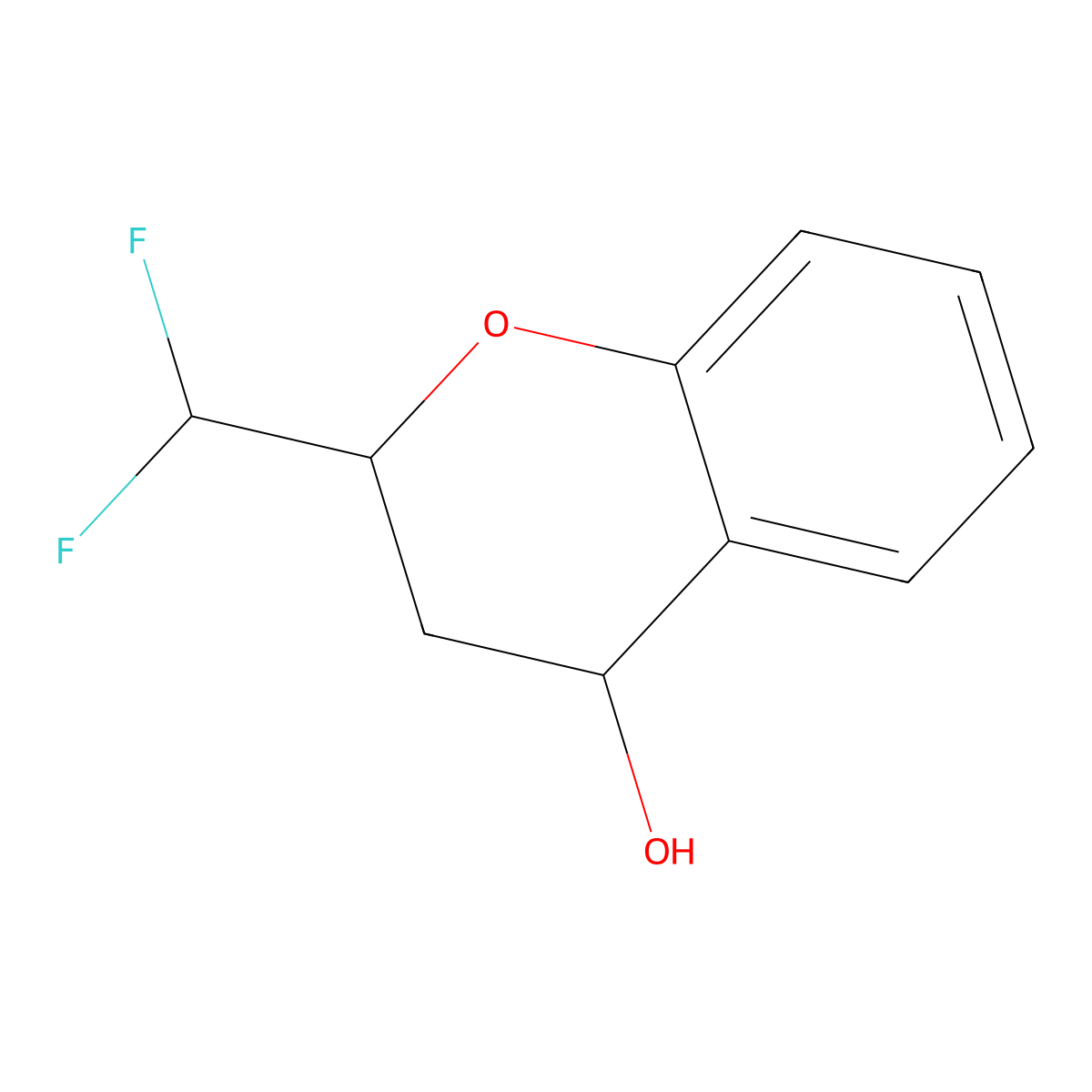 rac-(2R,4R)-2-(difluoromethyl)-3,4-dihydro-2H-1-benzopyran-4-ol,cis molecular structure, CAS 2287237-34-5