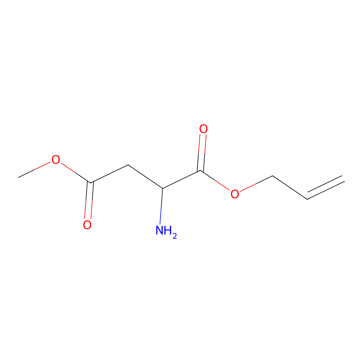 4-methyl 1-prop-2-en-1-yl (2S)-2-aminobutanedioate molecular structure, CAS 2287237-47-0