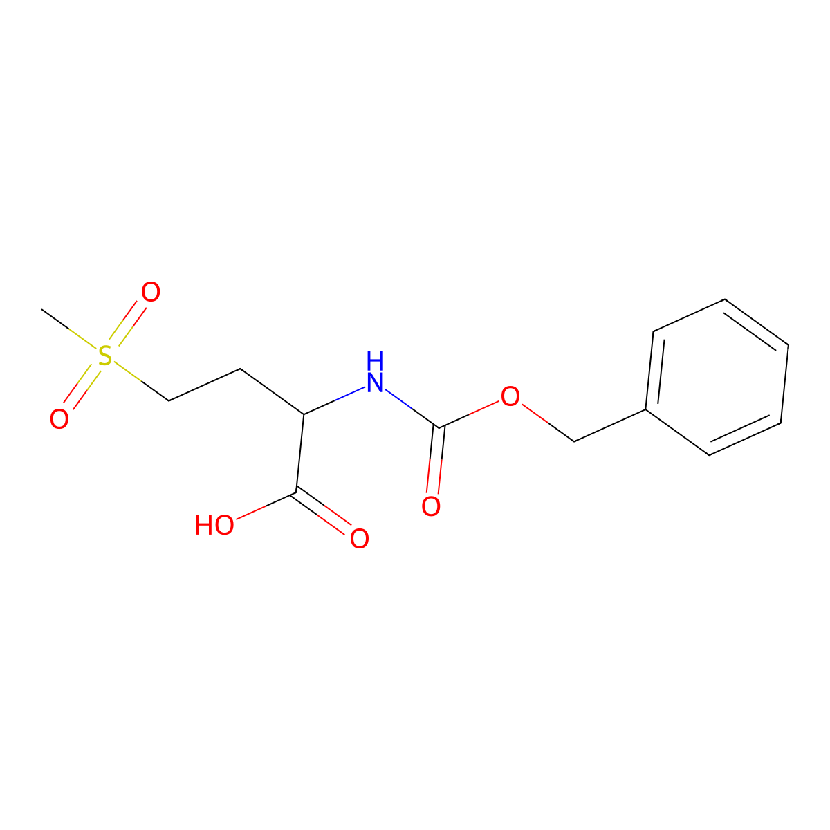 (2S)-2-{[(benzyloxy)carbonyl]amino}-4-methanesulfonylbutanoic acid molecular structure, CAS 2287237-48-1