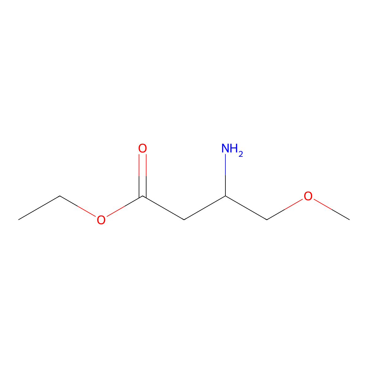 Ethyl (3R)-3-amino-4-methoxybutanoate molecular structure, CAS 2287237-53-8