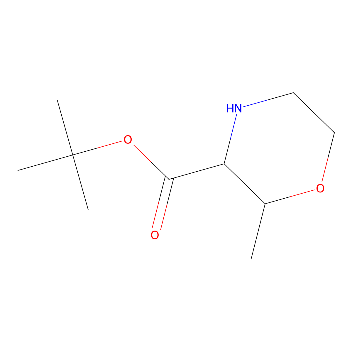Tert-butyl (2S,3R)-2-methylmorpholine-3-carboxylate molecular structure, CAS 2287237-57-2