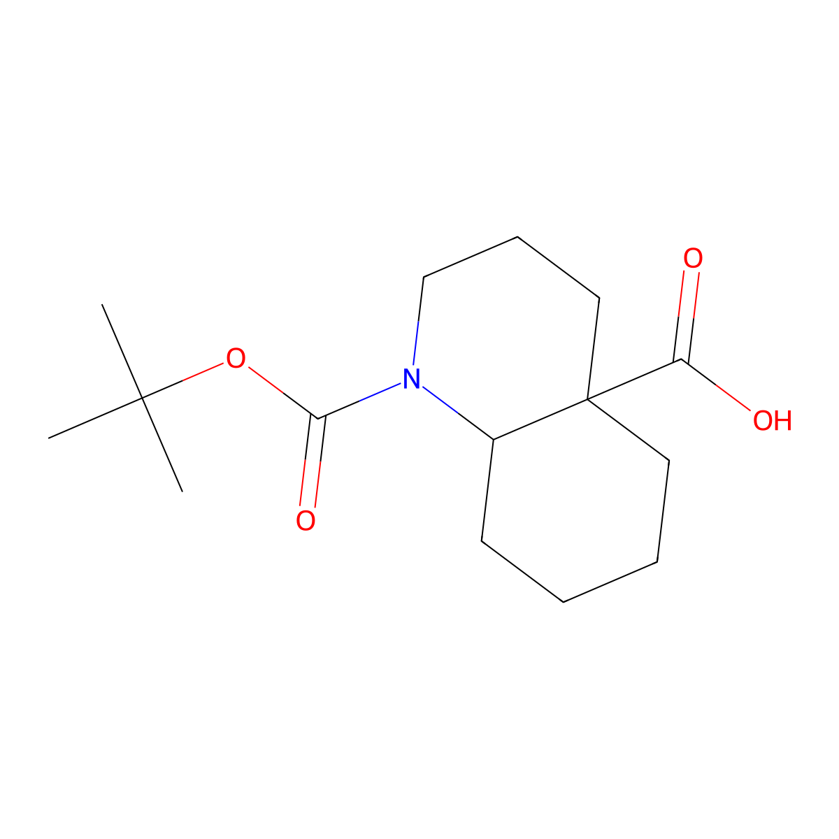 rac-(4aR,8aR)-1-[(tert-butoxy)carbonyl]-decahydroquinoline-4a-carboxylicacid molecular structure, CAS 2287237-58-3