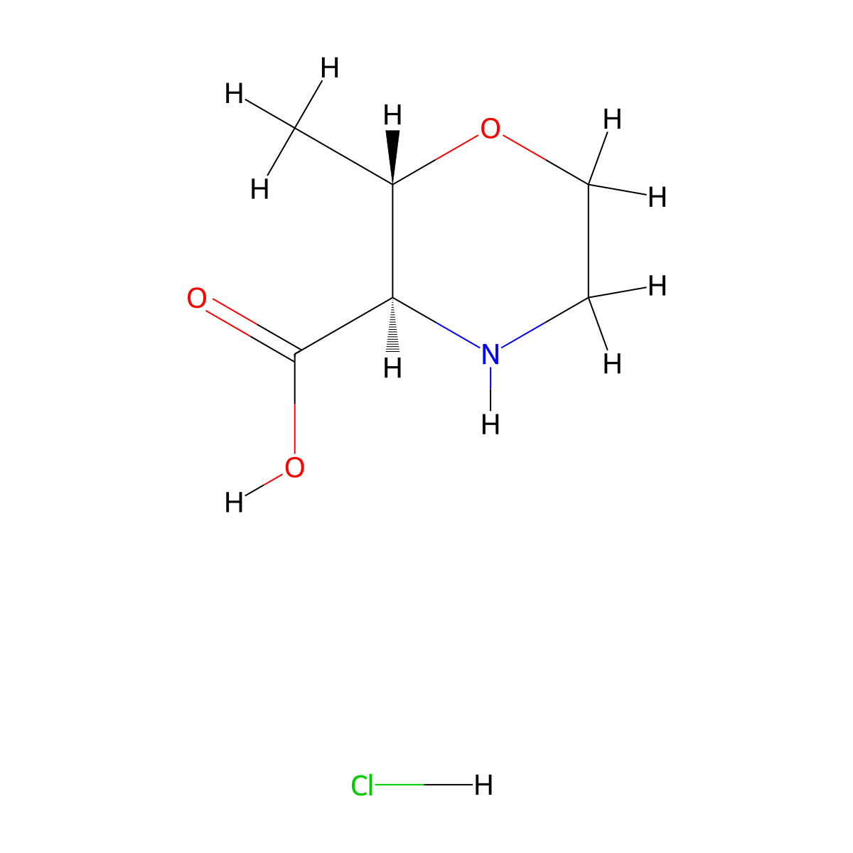 (2S,3R)-2-Methylmorpholine-3-carboxylic acid hydrochloride molecular structure, CAS 2287237-73-2