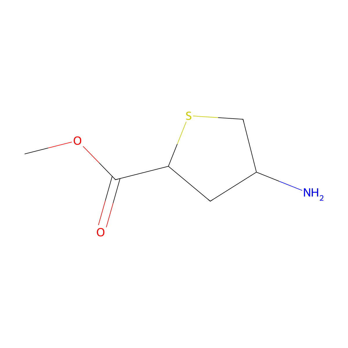 rac-methyl (2R,4R)-4-aminothiolane-2-carboxylate molecular structure, CAS 2287237-77-6
