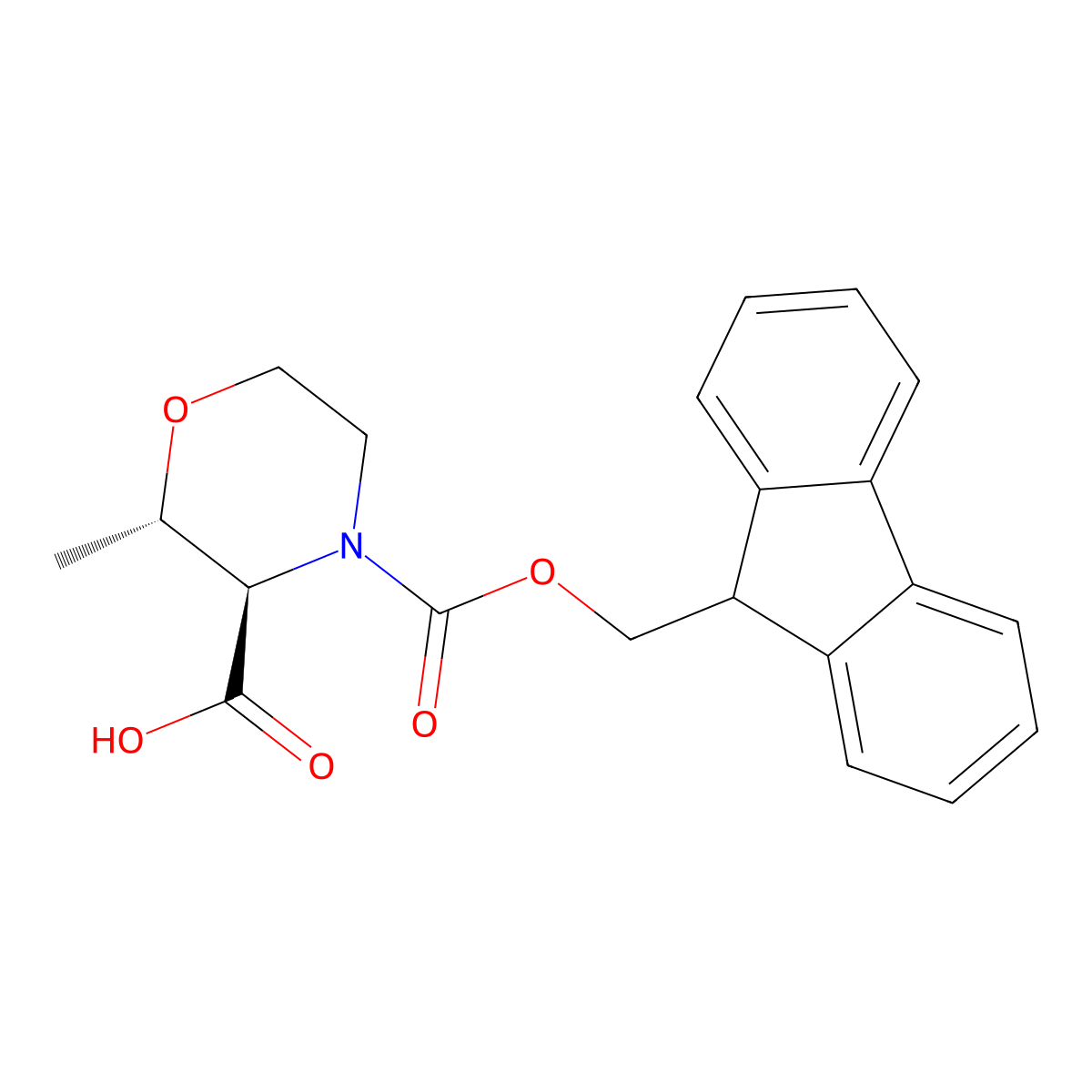(2S,3R)-4-(((9H-fluoren-9-yl)methoxy)carbonyl)-2-methylmorpholine-3-carboxylic acid molecular structure, CAS 2287238-20-2