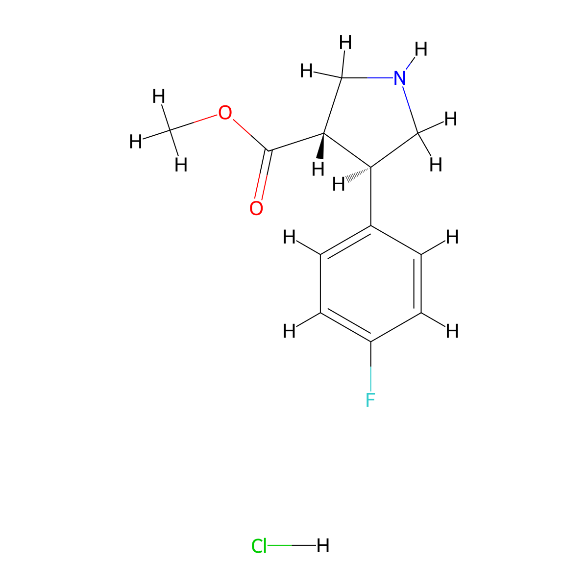 rac-methyl (3R,4S)-4-(4-fluorophenyl)pyrrolidine-3-carboxylate hydrochloride molecular structure, CAS 2287238-50-8