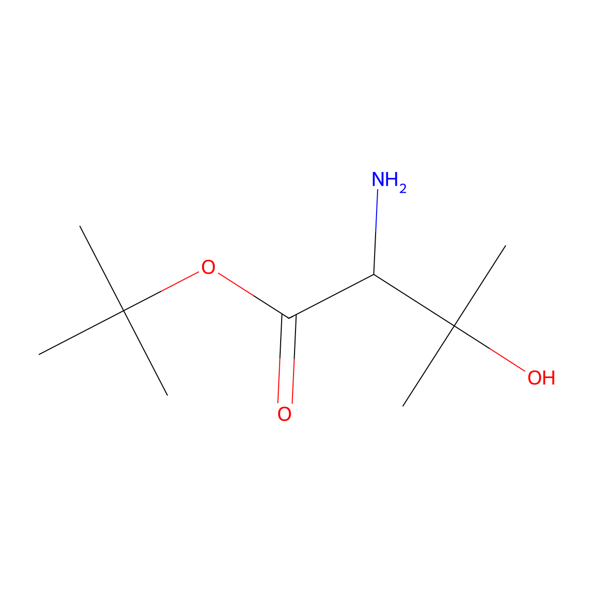 Tert-butyl (2S)-2-amino-3-hydroxy-3-methylbutanoate molecular structure, CAS 2287238-84-8
