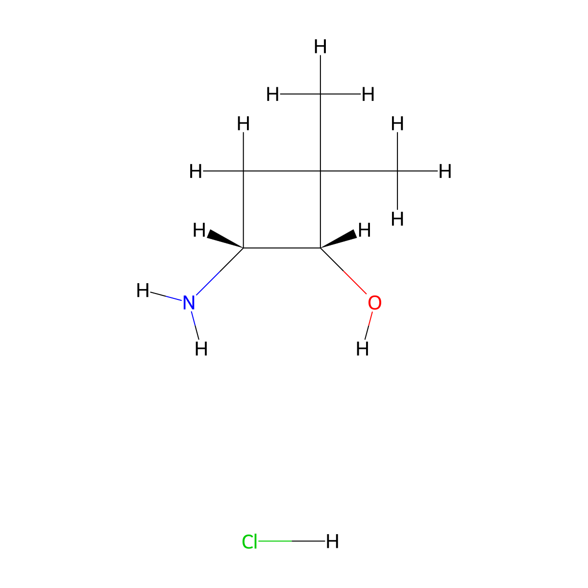 rac-(1R,4S)-4-amino-2,2-dimethylcyclobutan-1-ol hydrochloride molecular structure, CAS 2287238-87-1