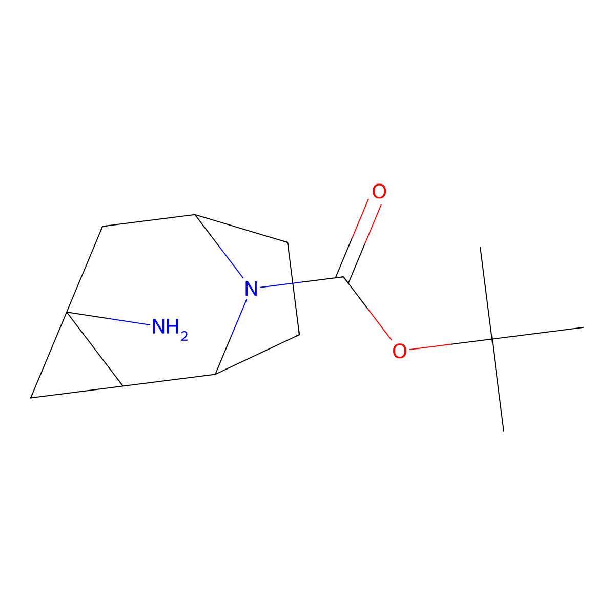 rac-tert-butyl (1R,2R,4R,6S)-4-amino-9-azatricyclo[4.2.1.0,2,4]nonane-9-carboxylate molecular structure, CAS 2287239-08-9