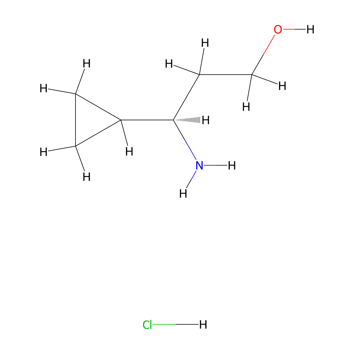 (3R)-3-amino-3-cyclopropylpropan-1-ol hydrochloride molecular structure, CAS 2287239-18-1