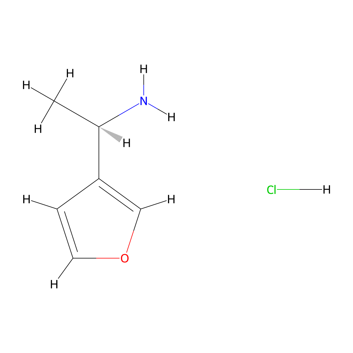 (R)-1-(Furan-3-yl)ethan-1-amine hydrochloride molecular structure, CAS 2287239-47-6