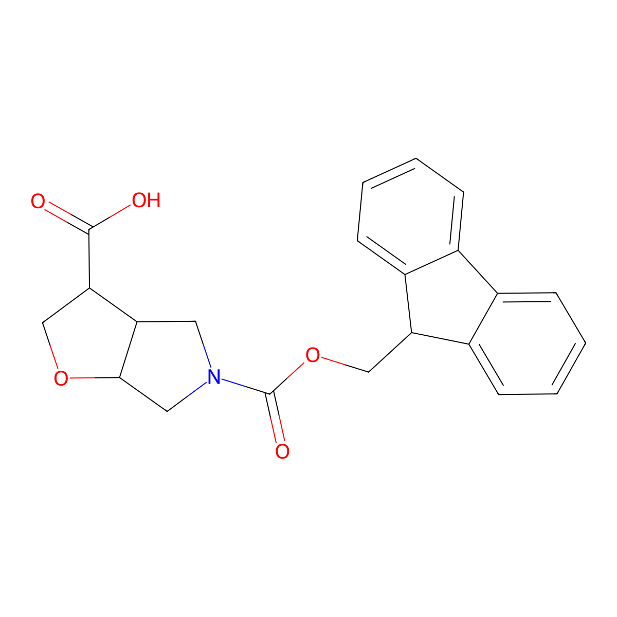 rac-(3R,3aR,6aR)-5-{[(9H-fluoren-9-yl)methoxy]carbonyl}-hexahydro-2H-furo[2,3-c]pyrrole-3-carboxylicacid molecular structure, CAS 2287239-73-8