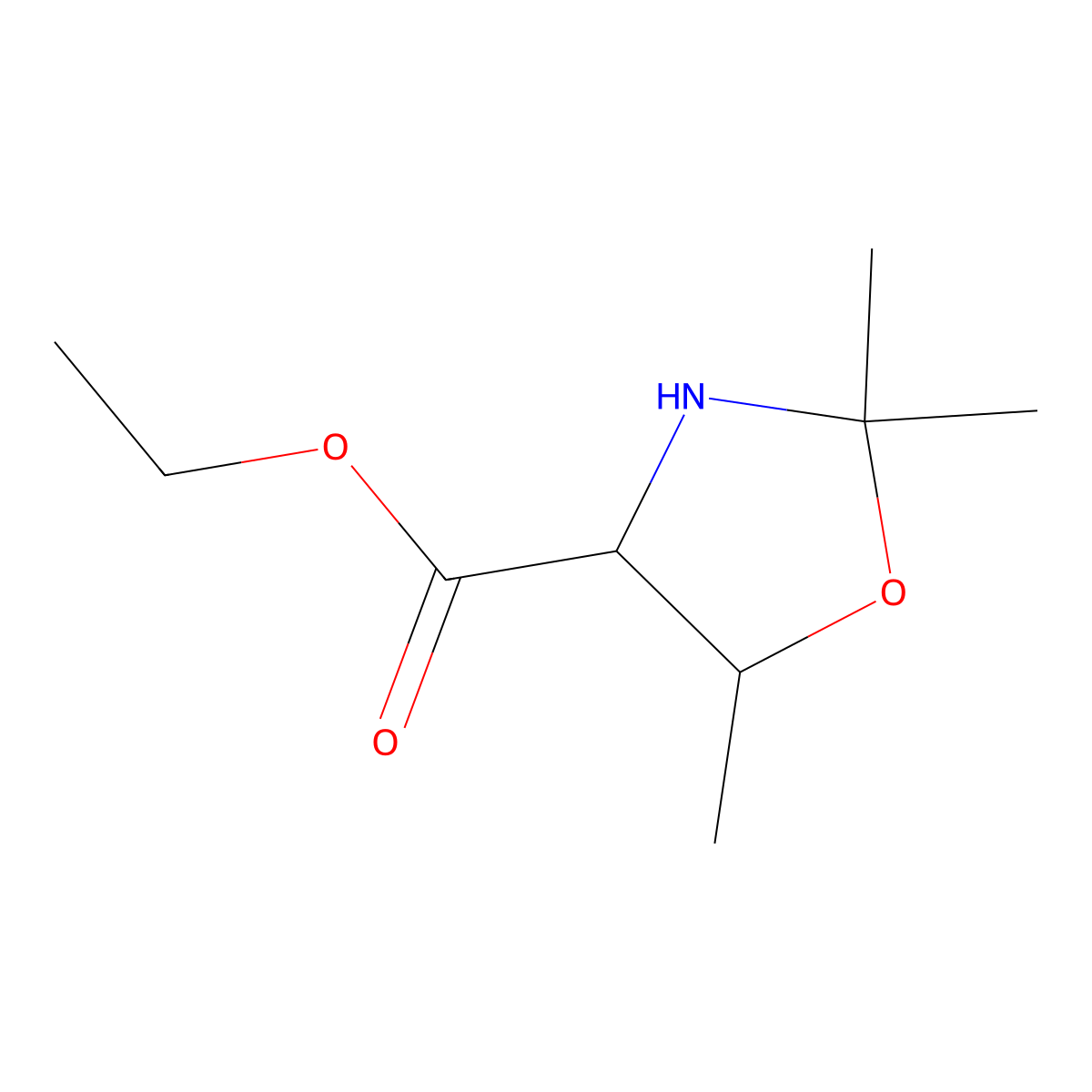 Ethyl (4S,5R)-2,2,5-trimethyl-1,3-oxazolidine-4-carboxylate molecular structure, CAS 2287246-75-5