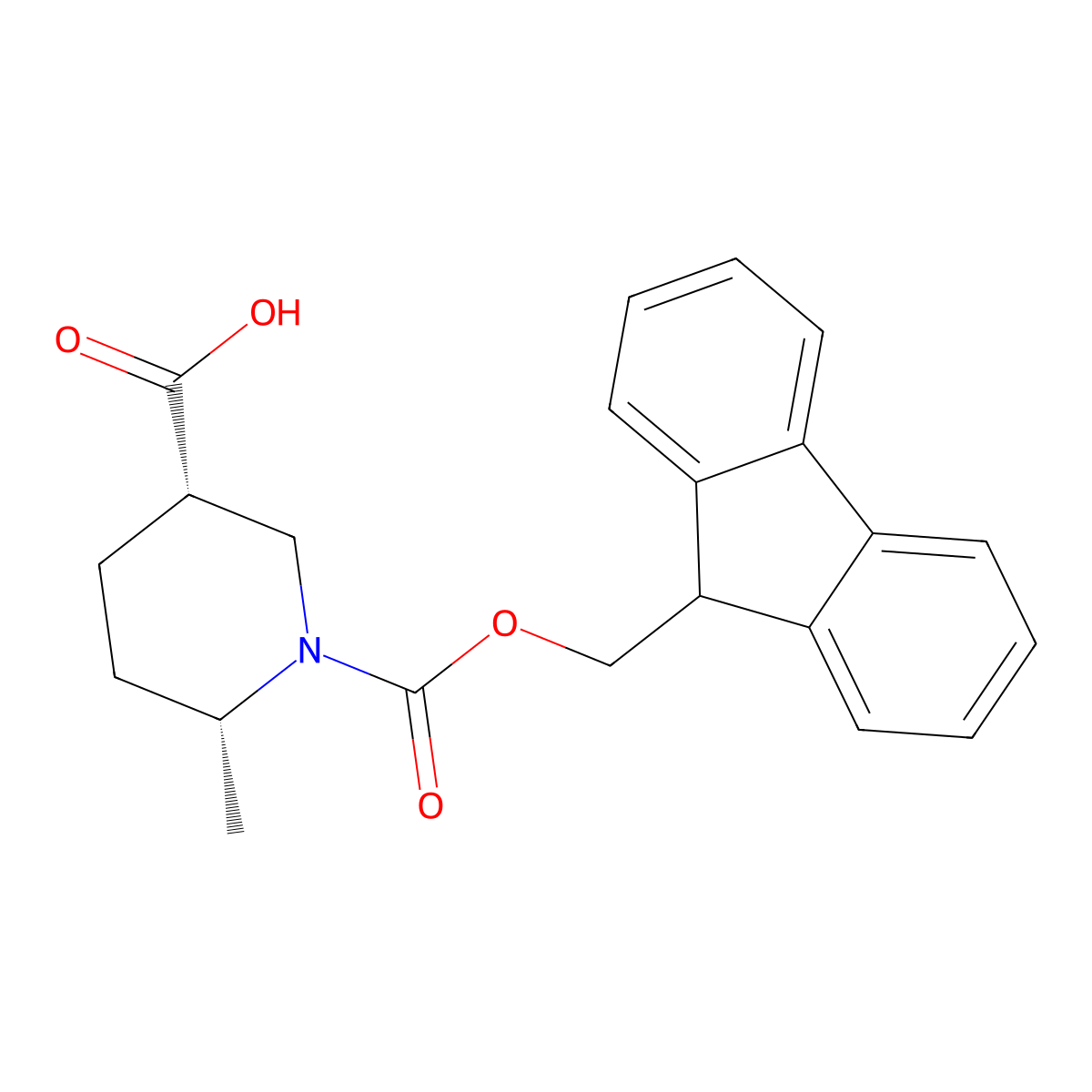 (3S,6R)-1-(((9H-Fluoren-9-yl)methoxy)carbonyl)-6-methylpiperidine-3-carboxylic acid molecular structure, CAS 2287246-81-3